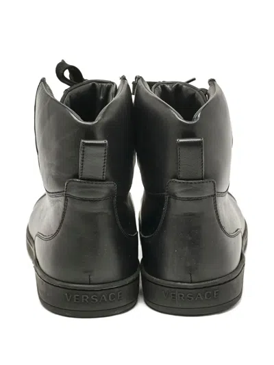 Pre-owned Versace Leather High-top Sneakers