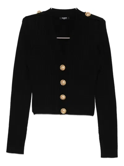 Balmain Ribbed Button-up Cardigan