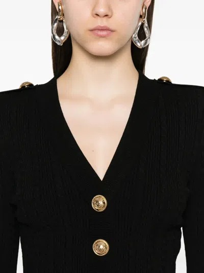 Balmain Ribbed Button-up Cardigan
