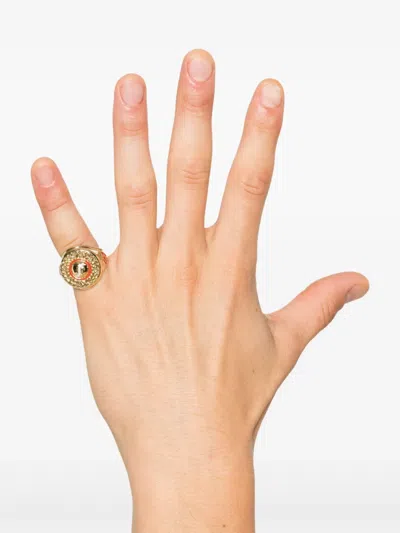 Casablanca Sports Medallion Signet Ring In Gold
