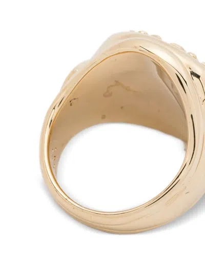 Casablanca Sports Medallion Signet Ring In Gold