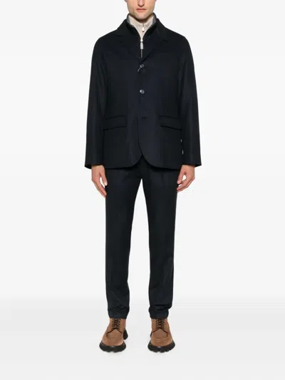 Herno Three-button Zipped Jacket In Black