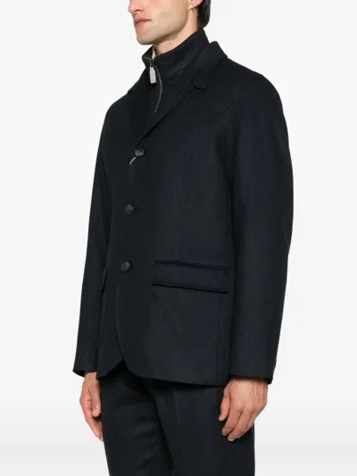 Herno Three-button Zipped Jacket In Black