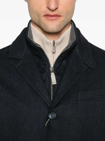 Herno Three-button Zipped Jacket In Black