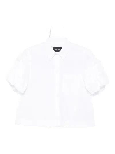 Simone Rocha Cropped Puff-sleeves Shirt In Red