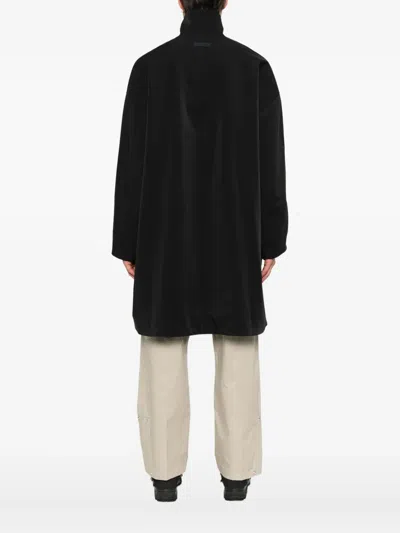 Essentials Zip-front Three-quarter Sleeves Coat In Black