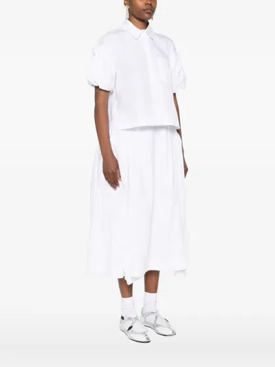 Simone Rocha Cropped Puff-sleeves Shirt In Red