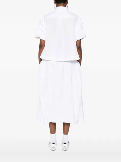 Simone Rocha Cropped Puff-sleeves Shirt In Red