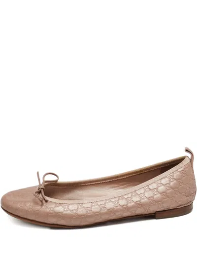 Pre-owned Gucci Leather Ballet Flats In Pink