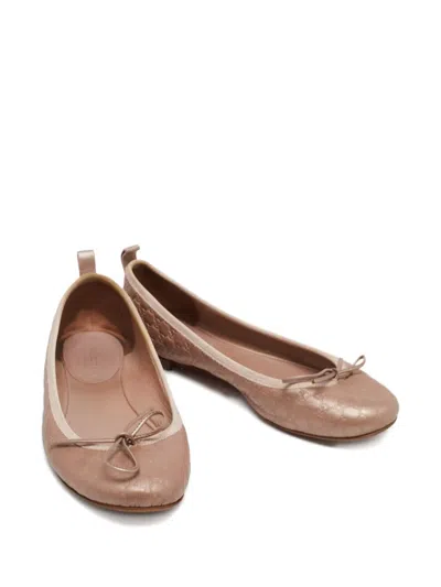 Pre-owned Gucci Leather Ballet Flats In Pink
