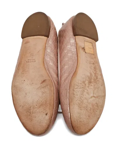Pre-owned Gucci Leather Ballet Flats In Pink