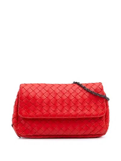 Pre-owned Bottega Veneta 2012-2025 Mini Nappa Intrecciato Expandable Chain Crossbody Bag