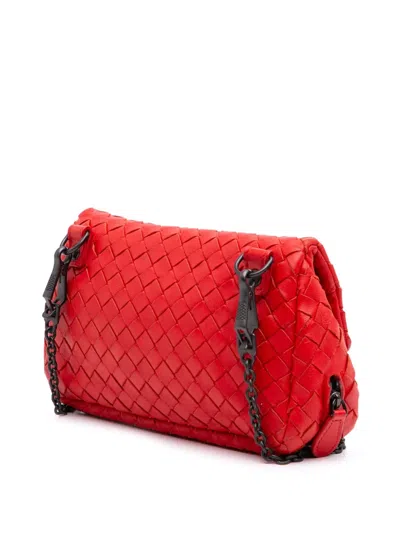 Pre-owned Bottega Veneta 2012-2025 Mini Nappa Intrecciato Expandable Chain Crossbody Bag
