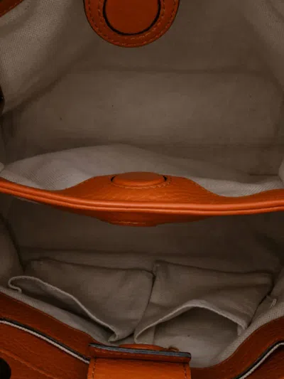 Pre-owned Gucci 2016-2025 Small Calfskin Bamboo Shopper Satchel In Orange