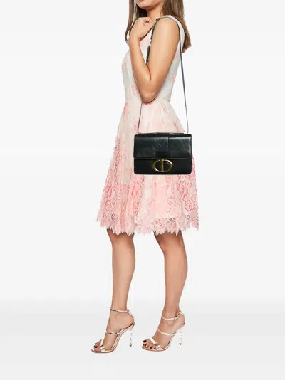 Pre-owned Dior 2019 Montaigne 30 Leather Cd Motif Bag In Black