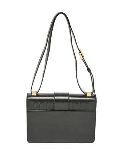 Pre-owned Dior 2019 Montaigne 30 Leather Cd Motif Bag In Black
