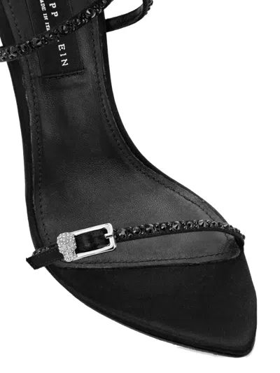 Philipp Plein 120mm Crystal-embellished Buckle Sandals In Black