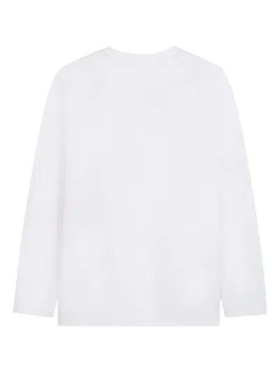 Hugo Boss Logo-printed Long-sleeve T-shirt In White