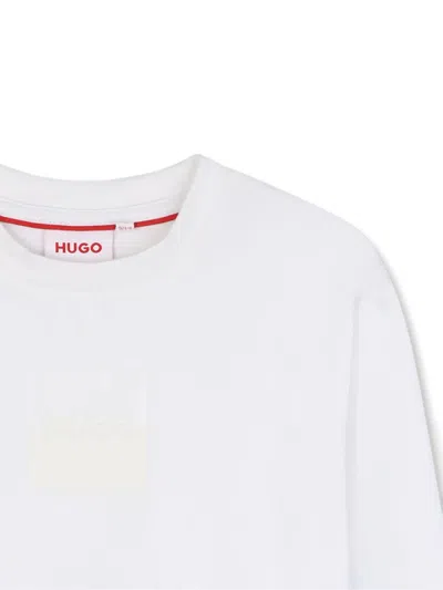 Hugo Boss Logo-printed Long-sleeve T-shirt In White