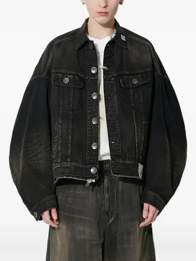 Miharayasuhiro Combination Denim Jacket In Black