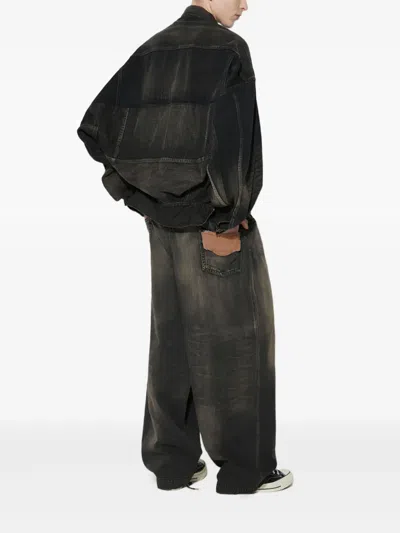 Miharayasuhiro Combination Denim Jacket In Black