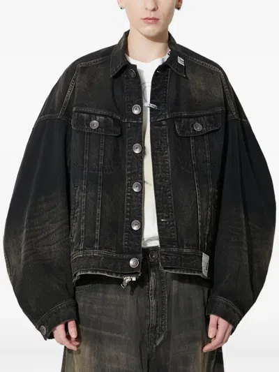 Miharayasuhiro Combination Denim Jacket In Black
