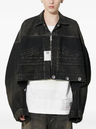 Miharayasuhiro Combination Denim Jacket In Black