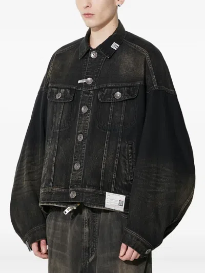 Miharayasuhiro Combination Denim Jacket In Black
