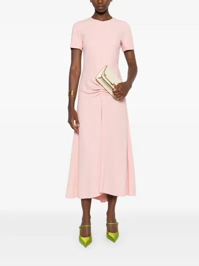 Victoria Beckham Short Sleeve Dress In Pink