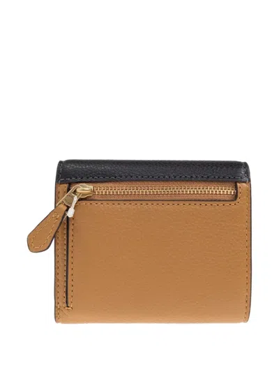 Coach Small Mila Logo-plaque Wallet In Black