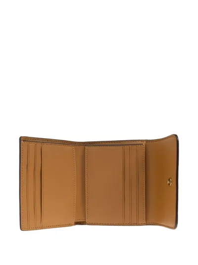 Coach Small Mila Logo-plaque Wallet In Black
