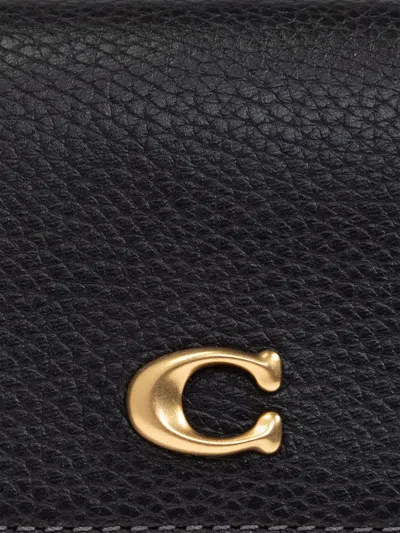 Coach Small Mila Logo-plaque Wallet In Black