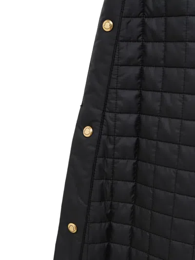 Moncler Press-stud Quilted Midi Skirt In Black