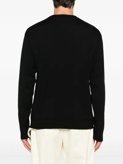 Moschino Teddy-intarsia Wool Jumper In Black