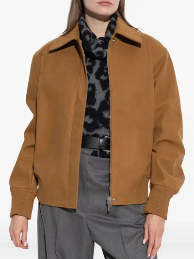 Stella Mccartney Pointed Collar Field Jacket In Brown