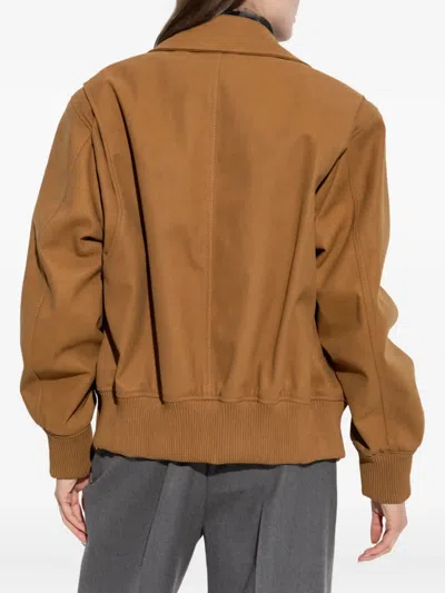 Stella Mccartney Pointed Collar Field Jacket In Brown