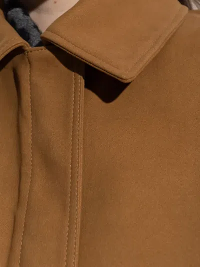 Stella Mccartney Pointed Collar Field Jacket In Brown