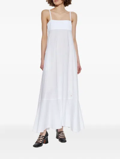 Moschino Embroidered-detail Maxi Dress In White