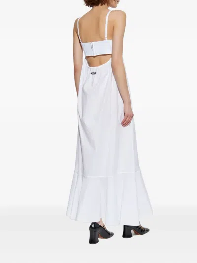 Moschino Embroidered-detail Maxi Dress In White