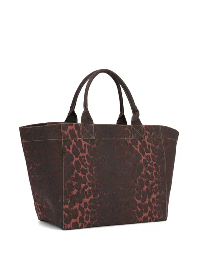 Ganni Leopard-print Canvas Tote Bag