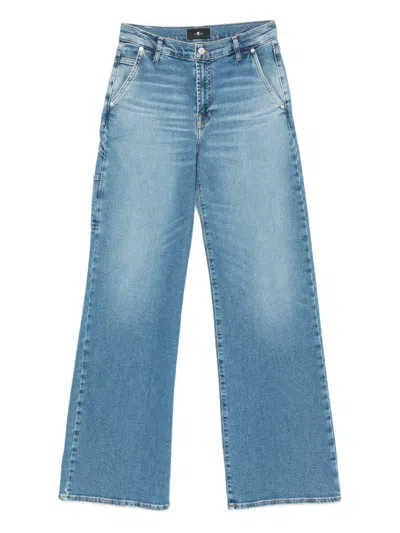 7 For All Mankind Denim Wide-leg Jeans In Blue