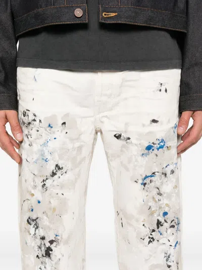 Mastercraft Union Paint-splatter Jeans In Neutral