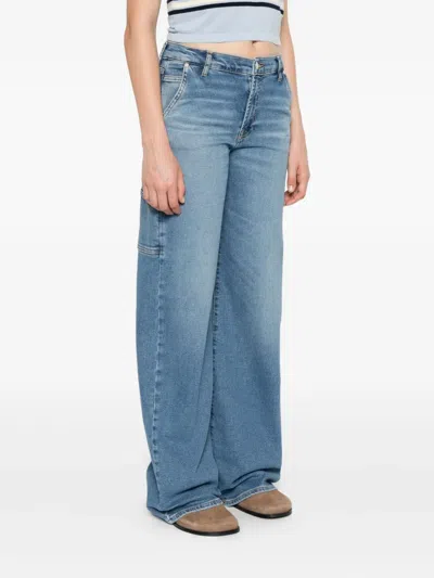 7 For All Mankind Denim Wide-leg Jeans In Blue
