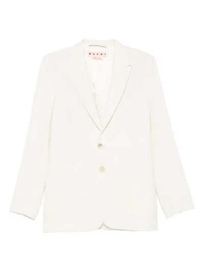 Marni Blazer In Beige Wool In White