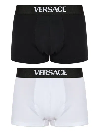 Versace Logo-band Boxer (pack Of Two) In Multi