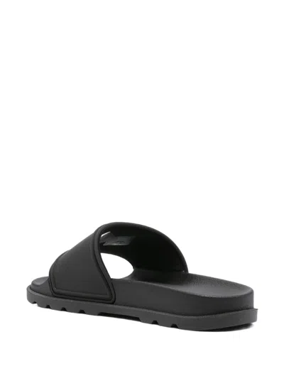 Karl Lagerfeld Logo-embellished Slides In Black