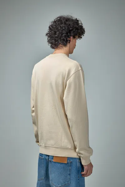 Jacquemus Men The Gros Grain Crewneck Sweatshirt With Logo Plaque In Neutral