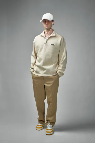 Jacquemus The Gros Grain High-collar Logo Sweatshirt In Neutral