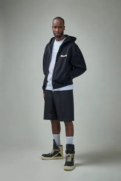 Jacquemus The Gros Grain Zip-up Hooded Sweatshirt In Black