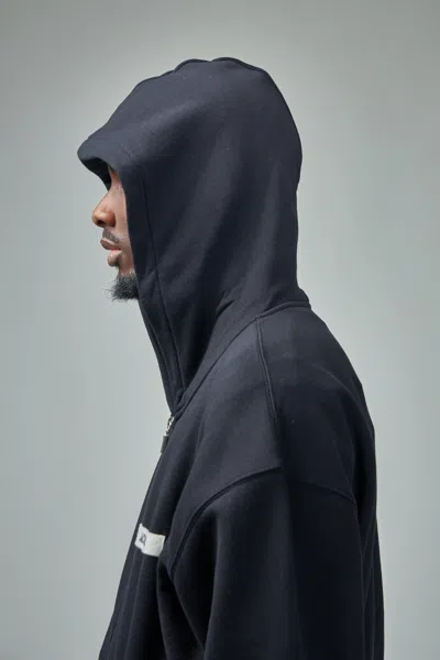 Jacquemus The Gros Grain Zip-up Hooded Sweatshirt In Black